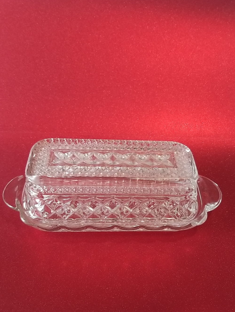 Vintage Glass Butter Dish Anchor Hocking Wexford Pattern